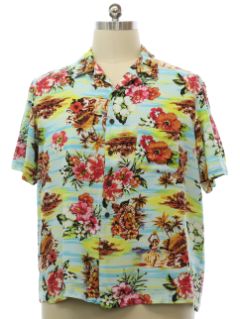 1990's Mens Rayon Hawaiian Shirt