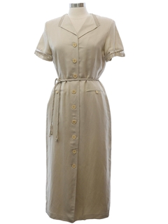 1980's Womens Maxi Secretary Dress