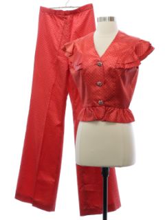 1970's Womens Mod Cocktail Pantsuit