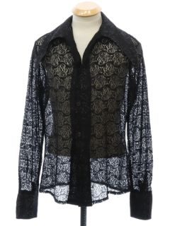 1960's Mens Mod Lace Peacock Revolution Shirt