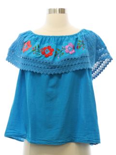 1980's Womens Huipil Style Shirt