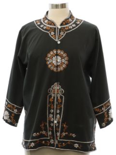 1970's Womens Hippie Style Tunic Shirt