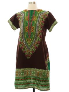 1970's Womens Dashiki Over Dress