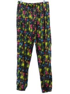 1980's Unisex Baggy Print Costume Pants