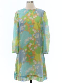 1960's Womens Mod Pow Flower Dress