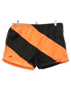 1990's Mens Hang Ten Nylon Color Block Swim Shorts