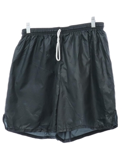 1980's Mens Yale Sportswear Shiny Black Shorts
