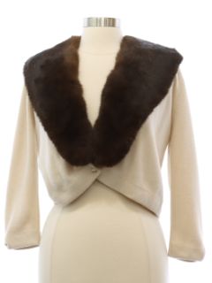 1960's Womens Fur Trimmed Sweater