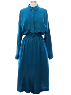 1980's Womens Totally 80s Silk Dress