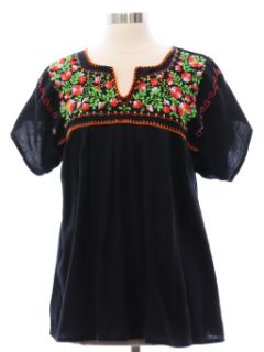1970's Womens Huipil Style Shirt