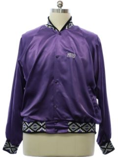 1990's Mens Black Sheep Satin Baseball Style Jacket