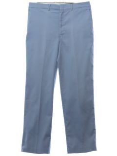 1980's Mens Baby Blue Flat Front Slacks Pants
