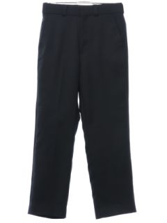 1980's Mens Black Flat Front Slacks Pants