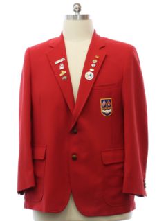 1970's Mens Preppy Kiwanis Blazer Sport Coat Jacket