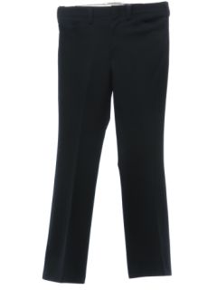 1970's Mens Black Flared Leisure Pants