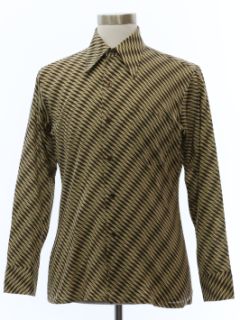 1970's Mens Print Disco Style Cotton Sport Shirt