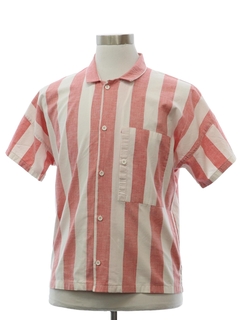 1980's Mens Ocean Pacific OP Totally 80s Reverse Print Sport Shirt