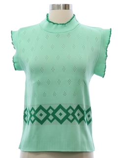 1970's Womens or Girls Mod Knit Sweater Shirt