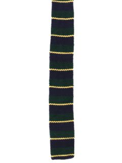 1960's Mens Mod Flat Bottom Wool Knit Necktie