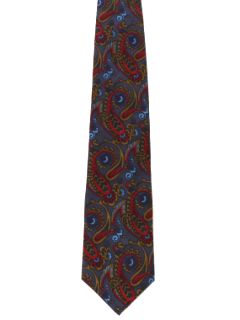 1980's Mens Christian Dior Designer Paisley Silk Necktie