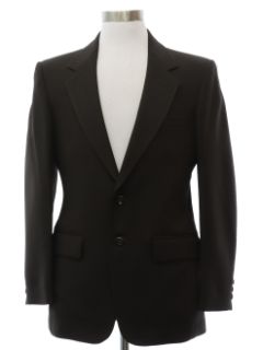 1980's Mens Dark Brown Pinstriped Blazer Sport Coat Jacket