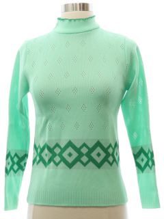 1970's Womens Lightweight Knit Sweater Shirt