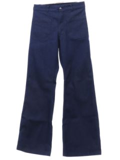 1970's Unisex Seafarer Navy Issue Bellbottom Jeans Pants