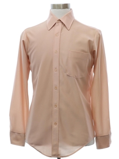 1970's Mens Shiny Nylon Solid Disco Shirt