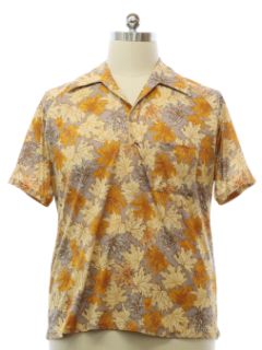 1970's Mens Resort Wear Style Print Disco Shirt