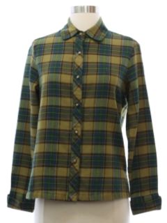 1980's Womens Mod Wool Blend Shirt