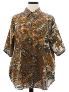 1980's Womens Animal Print Shirt