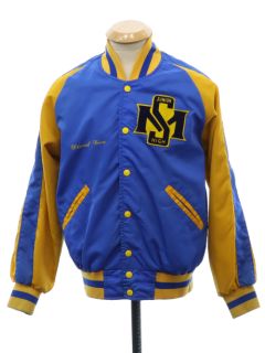 1980's Mens SM Junior HIgh Baseball Style Varsity Jacket
