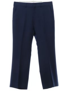 1980's Mens Dark Blue Flat Front Slacks Pants