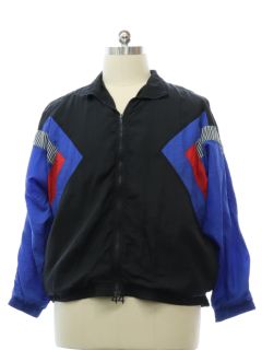 1980's Mens Totally 80s Look Cheetah Sport Windbreaker Zip Jacket