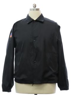 1990's Mens Geo Corrections Uniform Windbreaker Snap Front Work Jacket
