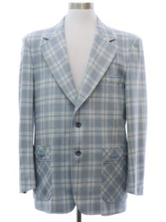 1970's Mens Plaid Disco Blazer Sport Coat Jacket