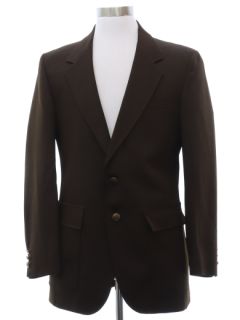 1970's Mens Dark Brown Disco Blazer Sport Coat Jacket