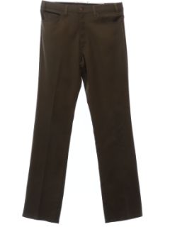1980's Mens Dark Brown Levis Sta-Prest 517s Jeans-cut Pants