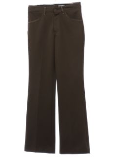 1970's Mens Brown Flared Jeans-cut Pants