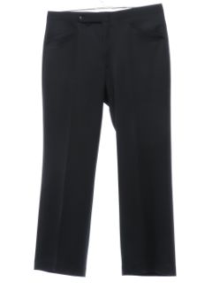 1970's Mens Black Sansabelt Mod Leisure Pants