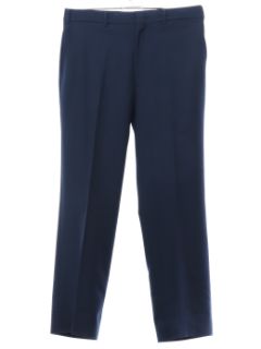 1980's Mens Dark Blue Flat Front Slacks Pants