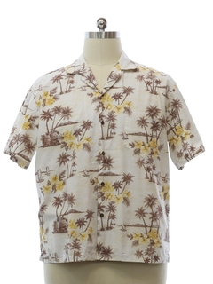 1960's Mens Mod Cotton Hawaiian Shirt