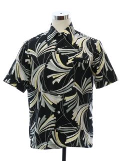 1970's Mens Designer Print Disco Style Sport Shirt