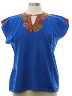 1970's Womens Huipil Inspired Shirt