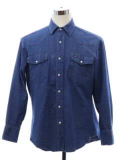 1990's Mens Wrangler Grunge Denim Western Shirt