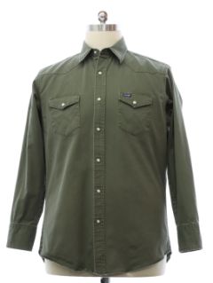 1990's Mens Wrangler Heavy Cotton Western Shirt