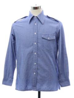 1970's Mens Grunge Chambray Work Shirt