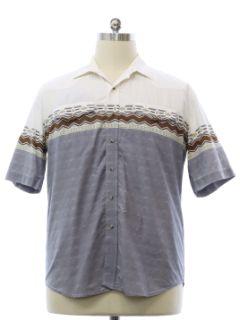 1990's Mens Geometric Print Western Shirt