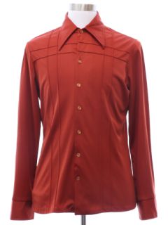 1970's Mens Triumph of California Solid Disco Shirt