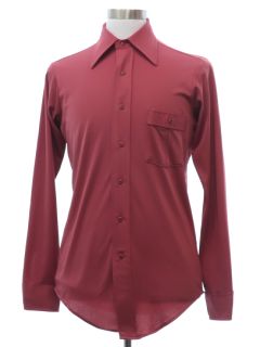 1970's Mens Solid Disco Shirt